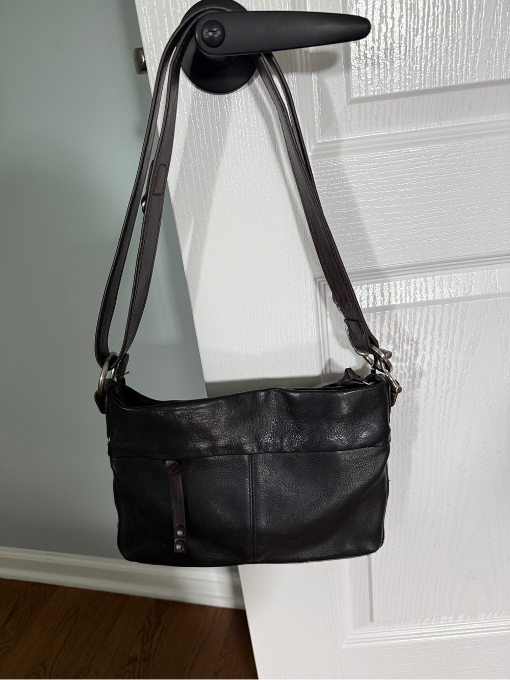 Tignanello Black Leather Shoulder Bag